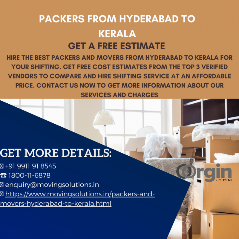 Packers from Hyderabad to Kerala - Get a free estimate