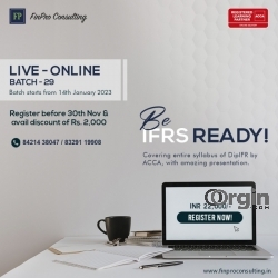 Live Online Batch for IFRS Starting From 14th Jan 2023 - Register Now