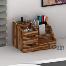 Rothua Solid Wood Desk Organizer & Pen Stand | Numerique Furniture