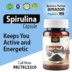 Spirulina capsule prevents cancer and increases good cholesterol.